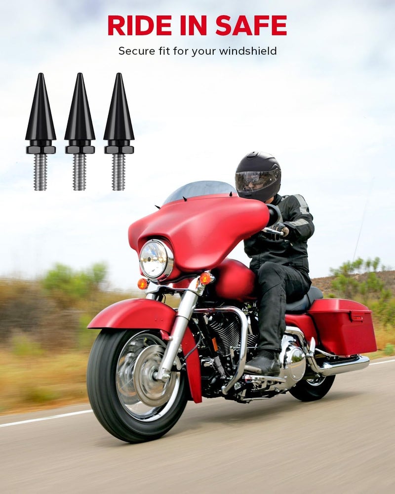 Amazicha Motorcycle Windshield Bolts, Fairing Bolts Fit for Harley Davidson 1996-2013 Street Glide Electra Glide Ultra Classic Ultra Limited Tri Glide Black - Image 5